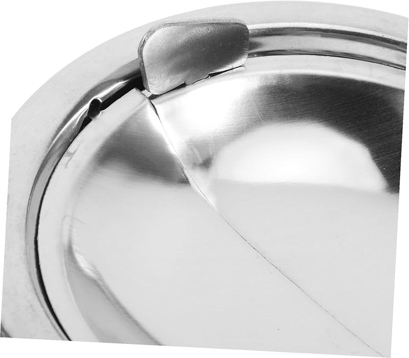 مطفأة سجائر مقاومة للرياح من الفولاذ المقاوم للصدأ مع غطاء، بسعة كبيرة للاستخدام الداخلي والخارجي - Image 3